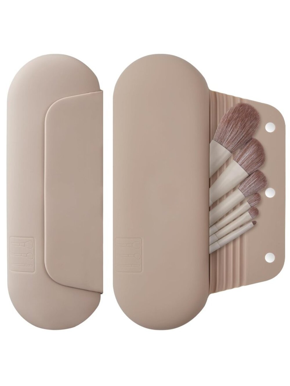 New Soft Silicone Makeup Brush Holder Large Travel Portable Cosmetic Bag